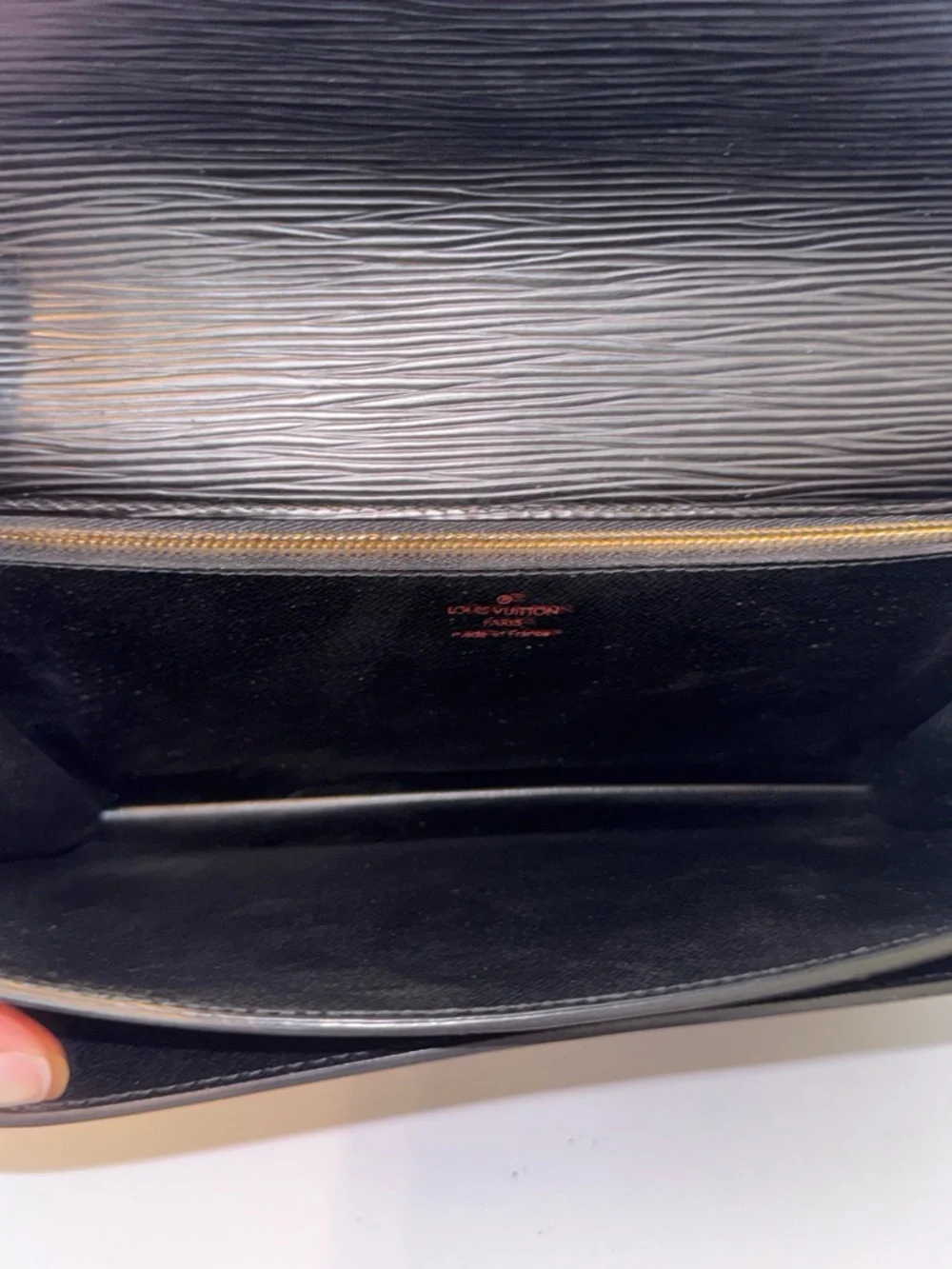 Louis Vuitton Black Epi Leather Envelope Clutch with Gold Lock - Picture 8 of 9